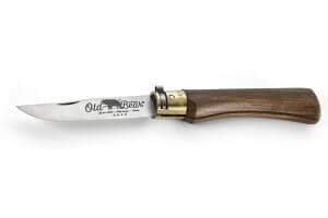 Couteau artisanal Old Bear XL lame inox 10cm manche noyer avec virole