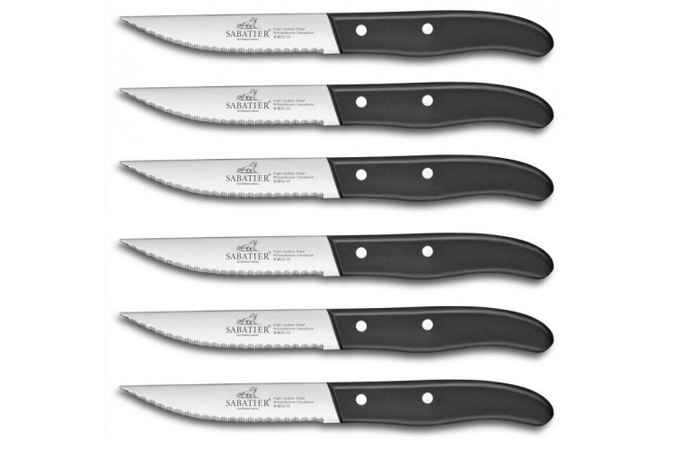 Set de 6 couteaux à steak Sabatier International lame microdentelée 12.5cm