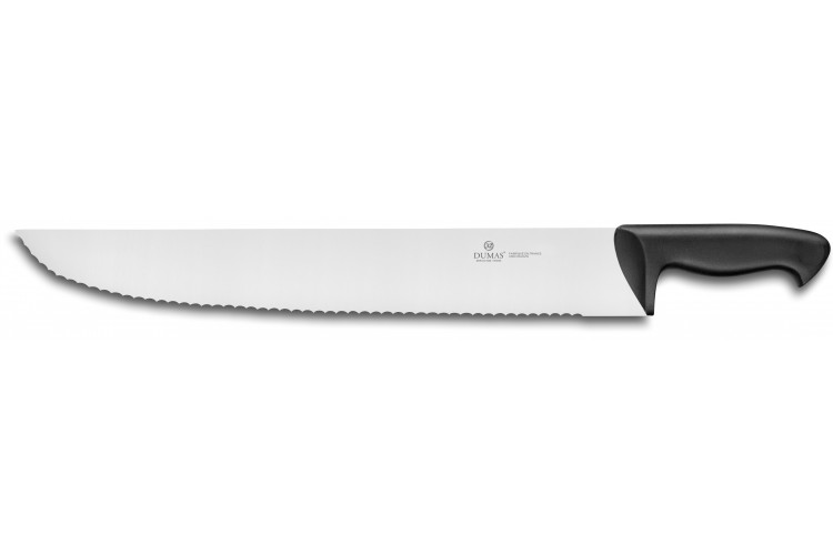 Couteau à poisson lame large crantée 32 Dumas Thermo Black 45cm manche surmoulé