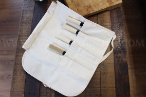 Malette traditionnelle japonaise blanche jusqu'à 4 couteaux
