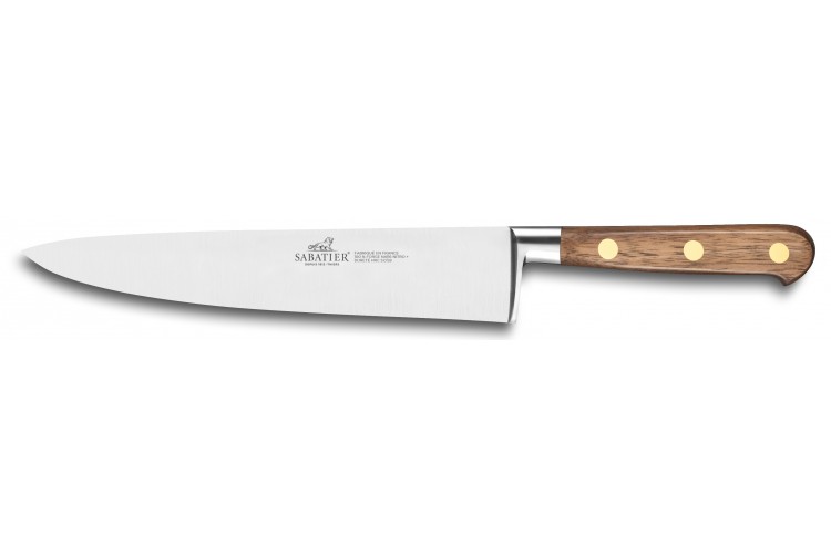 Couteau de chef forg&eacute; Sabatier Perigord lame 20cm manche en noyer