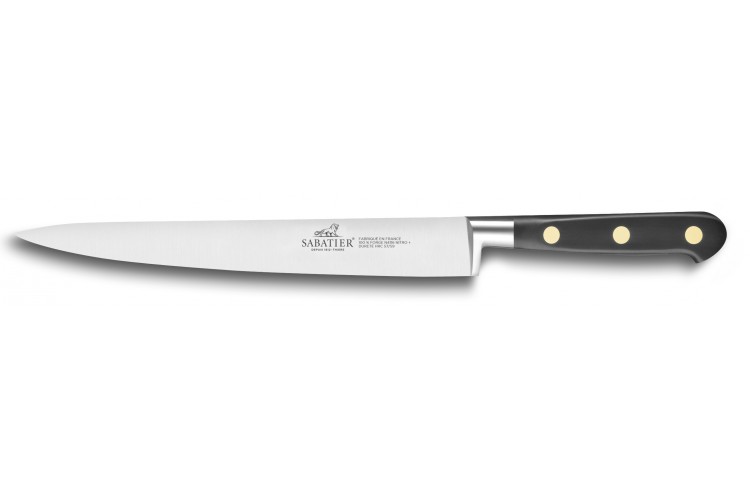 Couteau tranchelard SABATIER Id&eacute;al Inox 100% forg&eacute; rivets laiton lame 20cm
