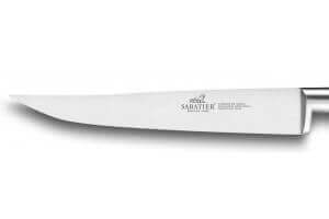 Couteau à steak SABATIER Idéal Inox 100% forgé rivets laiton lisse 13cm