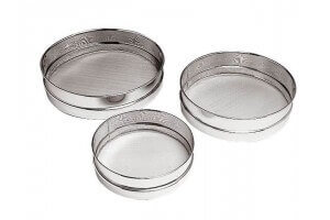 Set de 3 tamis en acier inox - maille inox 0.23mm