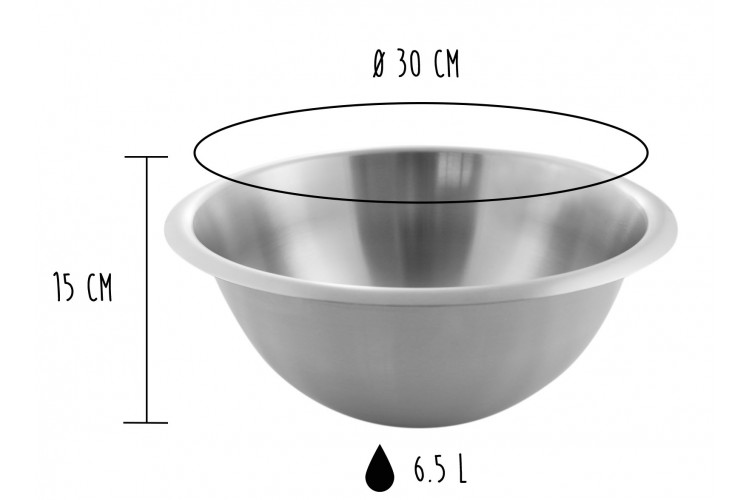 Cul de poule professionnel Matfer 100% acier inox - Diamètre 30cm