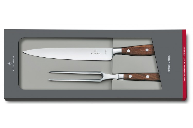 Coffret à découper Victorinox Grand Maître Rosewood couteau à découper + fourchette de chef