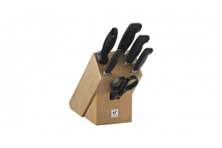 Bloc couteaux bois naturel 7 pièces Zwilling Four Star lames forgées