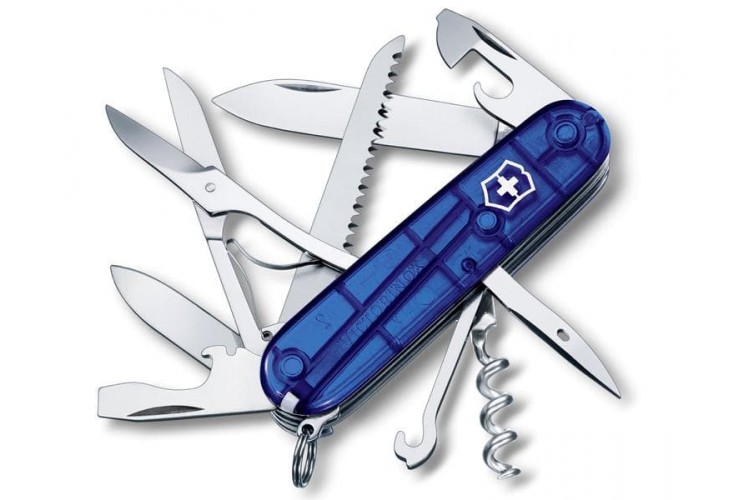 Couteau suisse Victorinox 11 pieces HUNTSMAN bleu translucide