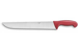 Couteau de boucher professionnel Déglon Profil lame 35cm - manche rouge