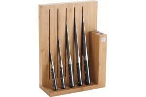 Bloc bambou design de 5 couteaux de cuisine Zwilling Pro forgés
