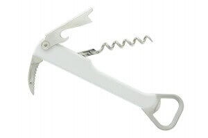 Tire bouchon sommelier 4 pièces manche 14 cm blanc