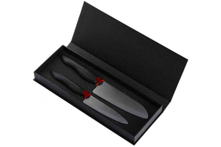 Coffret cadeau KYOCERA 2 couteaux céramique haut de gamme lames noires