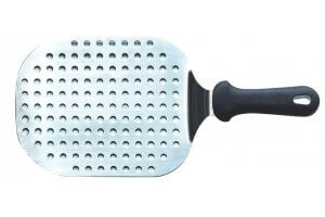 Pelle de service perforée inox 18 x 22 cm idéale pizza