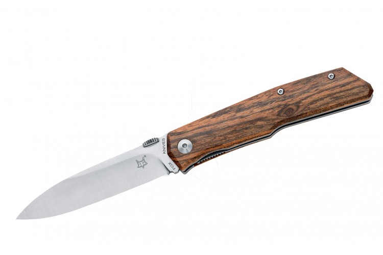 Couteau pliant FOX Terzuola FX-515W manche ziricote 11cm + &eacute;tui cuir