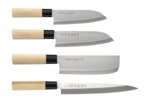 Coffret 4 couteaux japonais Noshumagorokusaku : Nakiri + Santoku + Deba + Sashimi