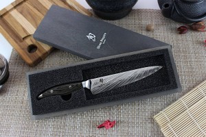 Couteau universel japonais KAI Shun Nagare lame damas 72 couches Dual Core 15cm manche bombé