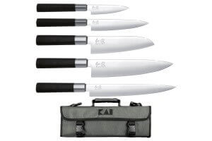 Mallette 5 couteaux japonais KAI Wasabi Black EURO