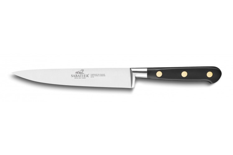 Couteau filet de sole SABATIER Id&eacute;al Carbone 100% forg&eacute; lame flexible 15cm
