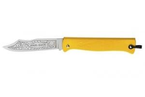 Couteau pliant Douk-Douk 815 acier inox manche métal jaune chromé 11cm