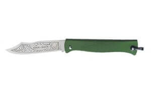 Couteau pliant Douk-Douk 815 acier inox manche métal vert chromé 11cm
