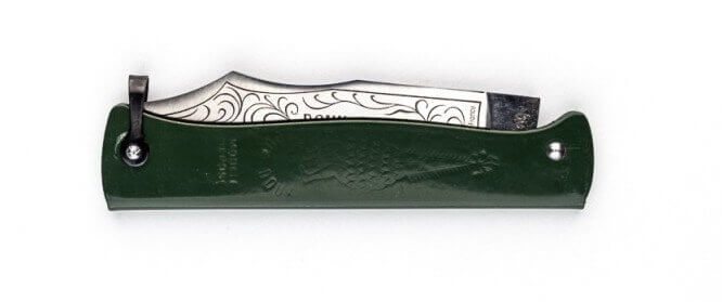Cognet, le douk-douk 11cm carbone décors paon - La Coutellerie du