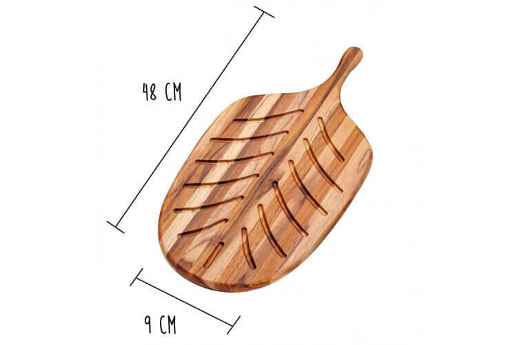 Planche à pain Teak Haus Canoe Collection en Teck écologique 48x9cm