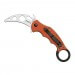 Couteau pliant FOX FX.499TK Military Training Karambit manche G10 orange 10 cm