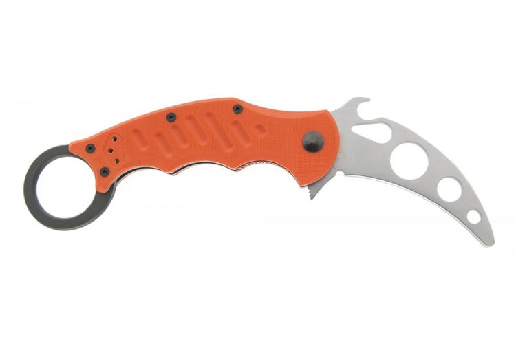 Couteau pliant FOX FX.499TK Military Training Karambit manche G10 orange 10 cm