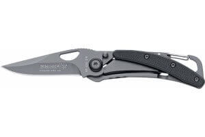 Couteau pliant BLACK FOX BF-434 G10/titanium noir 9cm mousqueton