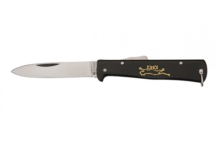 Couteau pliant OTTER Mercator lame acier inox manche m&eacute;tal noir 11cm