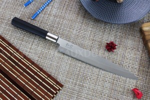 Couteau yanagiba japonais KAI Wasabi Black lame 21cm