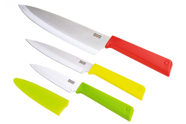 Set Kuhn Rikon Colori+ 3 couteaux cuisine colorés