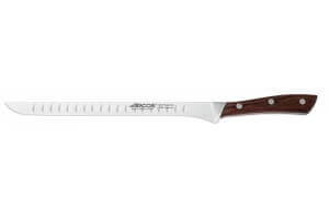 Couteau à jambon forgé Arcos Natura flexible alvéolé 25cm palissandre