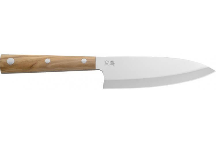 Couteau Deba Due Cigni Hakucho 16.5cm manche olivier