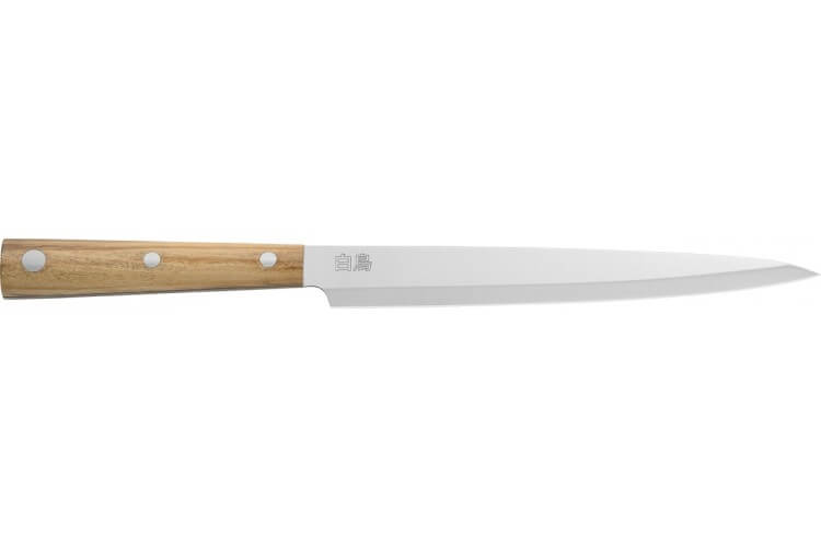 Couteau Sashimi Due Cigni Hakucho 22cm manche olivier
