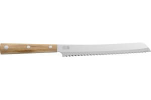 Couteau à pain Due Cigni Hakucho dentelé 21cm manche olivier