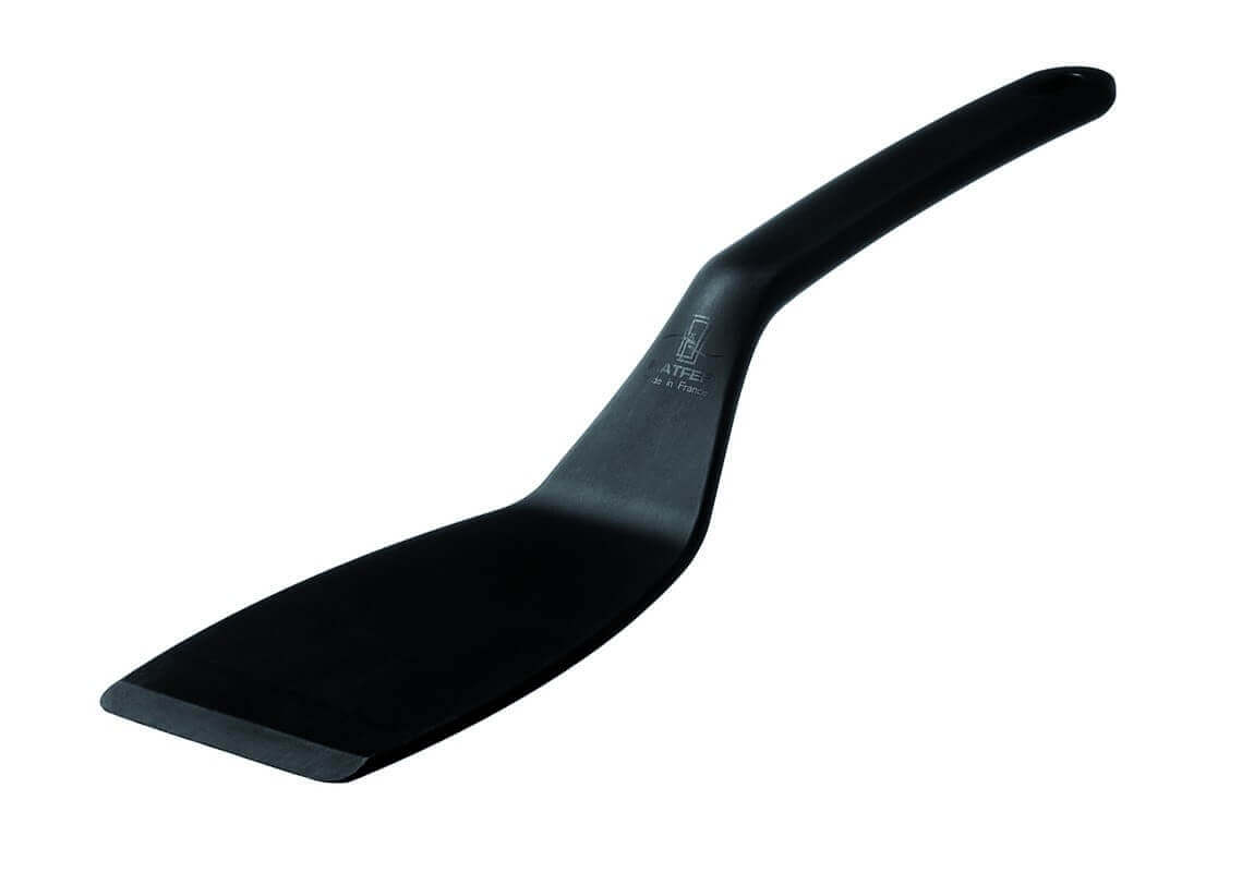 Spatule coudée XL; 42.5x3.8 cm (Lxl); argenté/noir