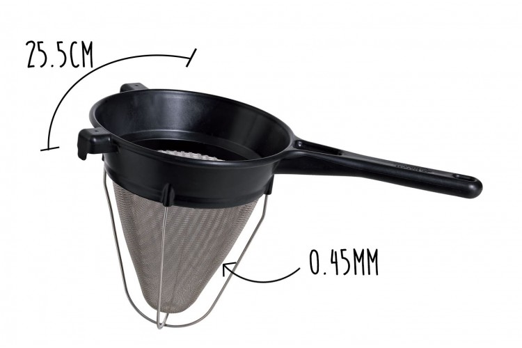 Passe-sauce professionnel Matfer Exoglass® maille 0.45mm diamètre 25.5cm