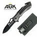 Couteau pliant ATK 16405 SPECOP 440 dentée manche 11.5cm alu gris + clip