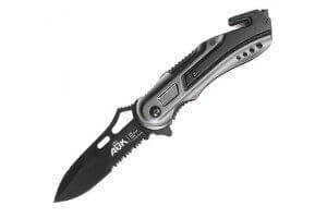 Couteau pliant ATK 16405 SPECOP 440 denté manche alu gris 11.5cm