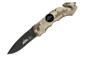 Couteaux pliant ATK 16414 COMMANDER manche camouflage 11.5cm + étui