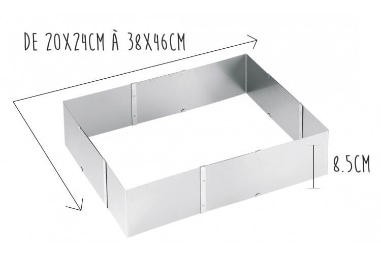 Cadre à gâteaux extensible Gefu Uno hauteur 8.5cm