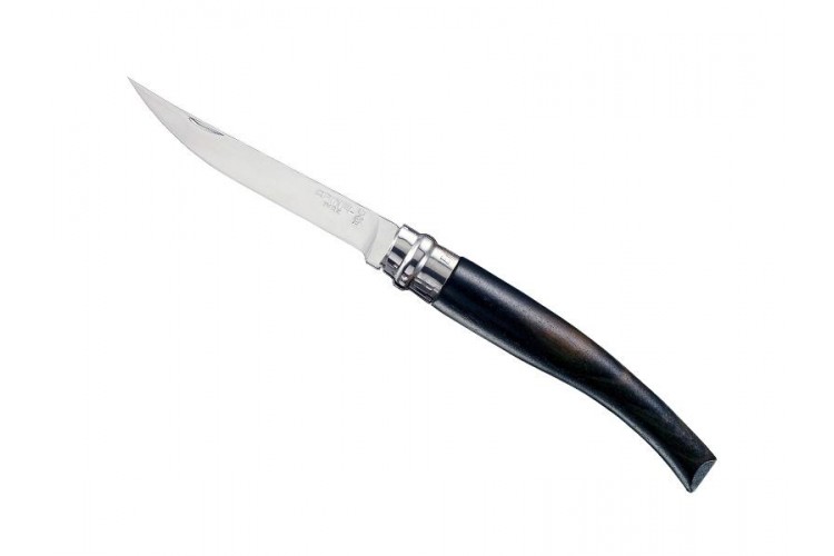Couteau Opinel Effil&eacute; n&deg;10 lame 10cm virole tournante manche en &eacute;b&egrave;ne + coffret