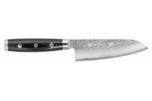 Couteau santoku japonais Yaxell GOU 12.5cm damas 101 couches manche micarta noir