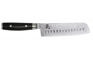 Couteau nakiri japonais Yaxell RAN lame alvéolée 18cm damas 69 couches