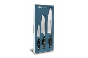 Coffret 3 couteaux de cuisine Riviera Arcos forgés (Chef+Santoku+Office)