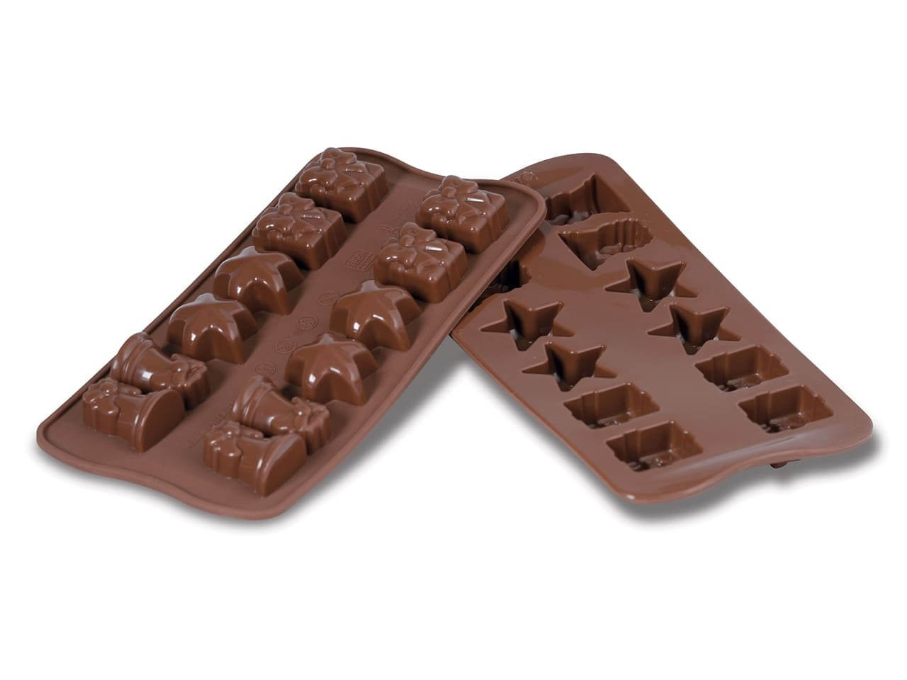 Moule en silicone chocolat de Noël : Choco Winter 15 sujets de Noël 11.5 x  24 cm - Silikomart