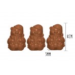 Plaque de 3 moules à chocolat - Ourson Noel 8cm