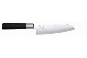 Coffret 3 couteaux Kai Wasabi Black : Universel 10cm et 15cm et Santoku 16,5cm