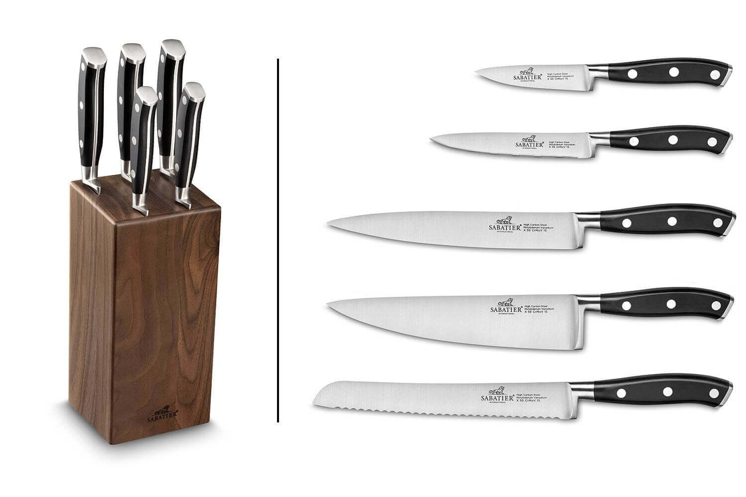 Set de couteaux céramique aspect bois